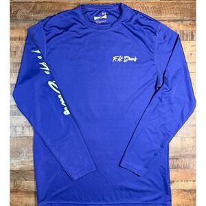 Zorrel Syntrel Mens Large Blue Billy Bones Fishing Team Long Sleeve Shirt L